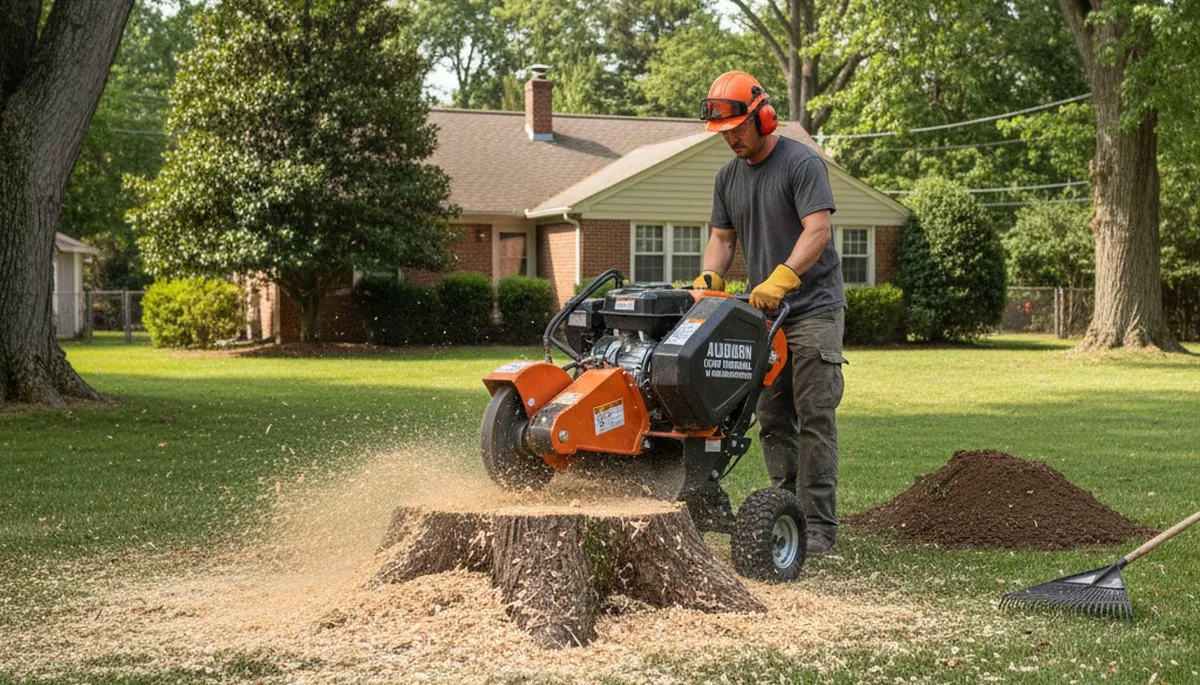 Professional stump grinding service removing tree stumps in Auburn, WA for Tacoma tree removal experts