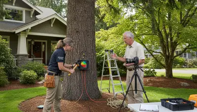 Certified arborist performing tree health assessment for homeowners in Puyallup, WA near Tacoma