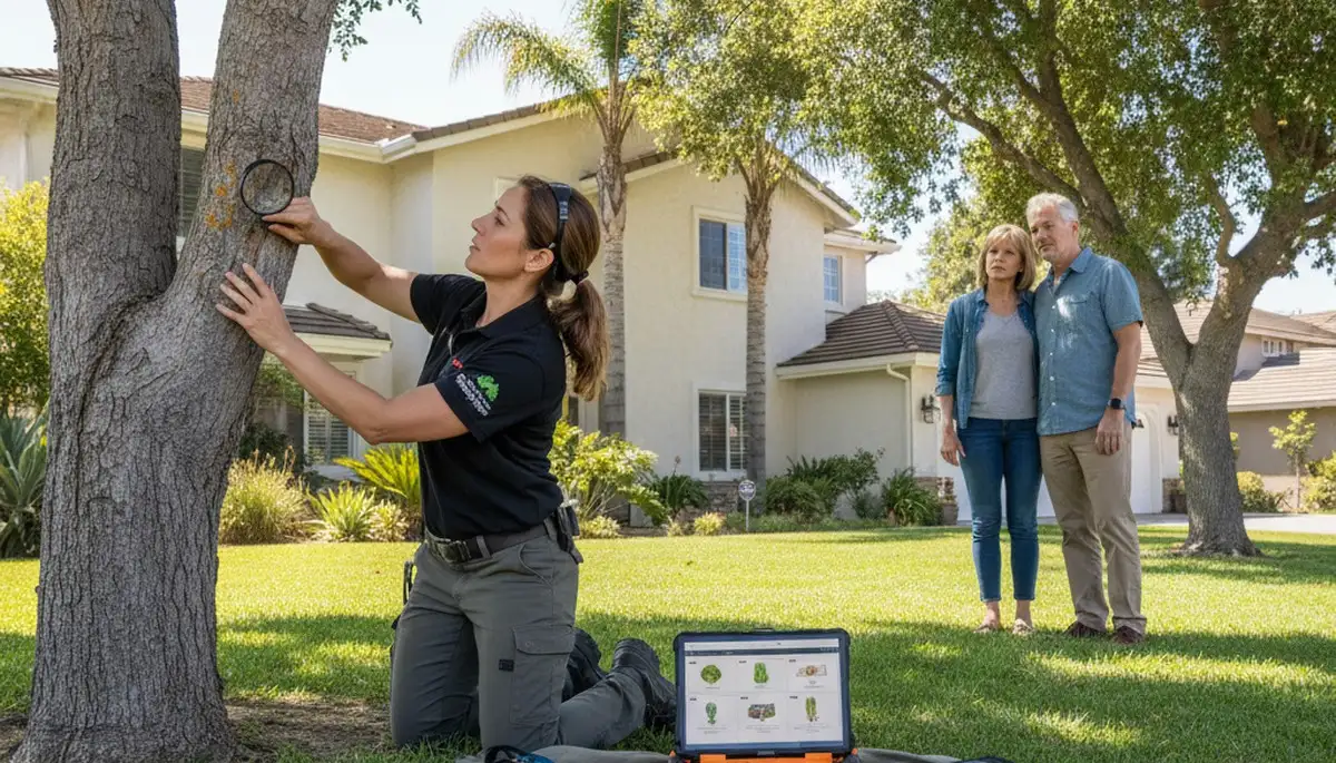 Certified arborist performing tree health assessment for Redondo homeowners near Tacoma, WA
