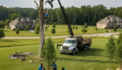 Arborists planting native trees in Tacoma, WA for professional tree planting services