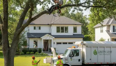 Arborist pruning maple tree in Tacoma, WA for Chop Chop Tree’s professional tree trimming service