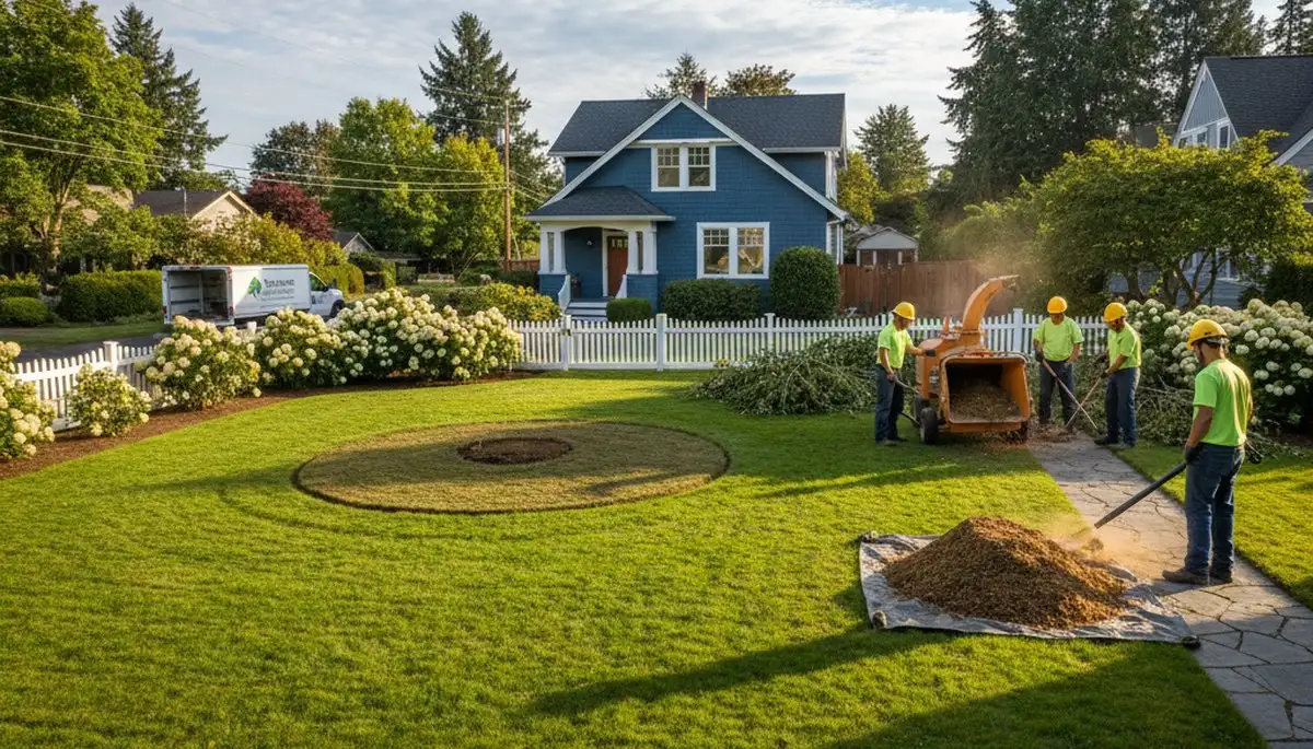 Clean Tacoma WA yard after professional tree removal, stump grinding, and debris cleanup complete